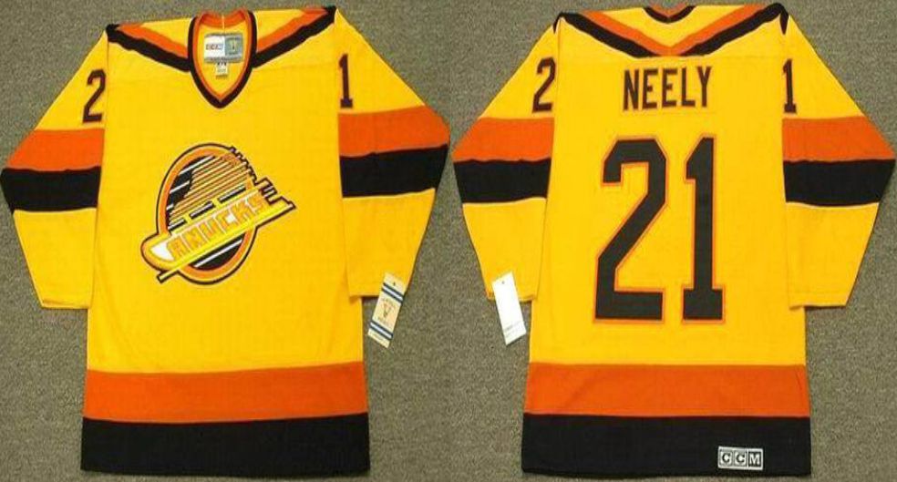 2019 Men Vancouver Canucks #21 Neely Yellow CCM NHL jerseys->vancouver canucks->NHL Jersey